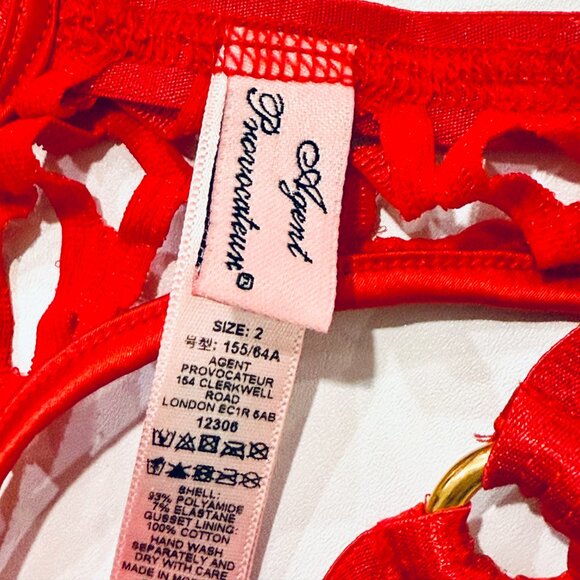 Agent provocateur red bubbles set RED Sz 2 - Picture 2 of 5